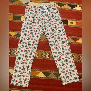 Owl and Coffee Mug Fun Fleece Pajama Pants